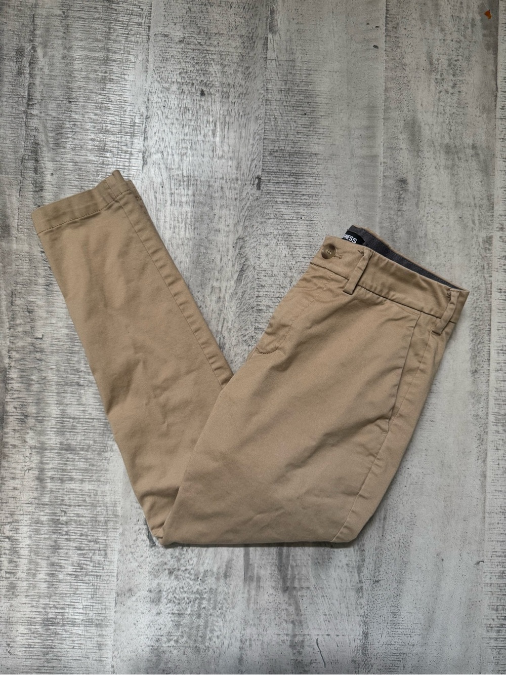 Express Super Skinny Khaki Chino Pants Tan Beige Men’s Size 28”